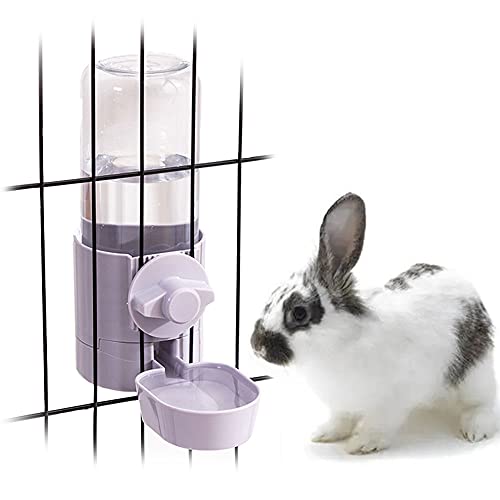 17oz Rabbit Water Bottle, Pet Cage Suspended Dispenser, Hanging Automatic Small Pet Water Bowl for Bunny Cat Ferret - color: Purple