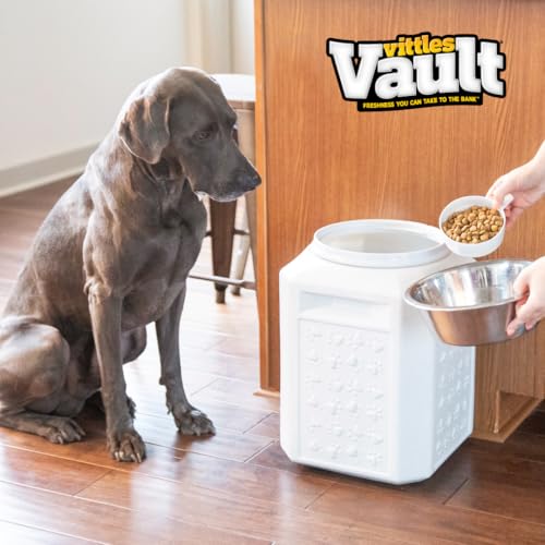 Vittles Vault Traditional Pet Food Storage Container For Dog Kibbles/Bird Seed/Oatmeal/Rice/Flour/Cereal, BPA Free Plastic, Sealed Airtight For Cat Food, Up To 35 lb, Made in USA, With Scoop, Gray - size: 35 Pounds