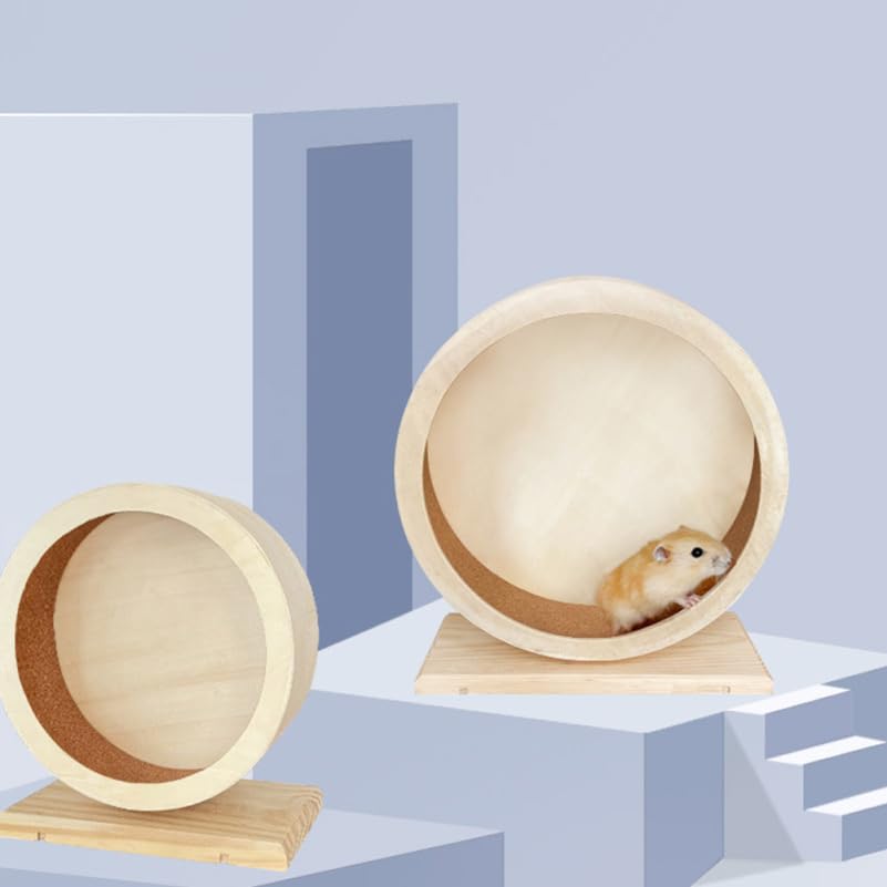 KESYOO Silent Wooden Exercise Wheel Toy for Hamster Hedgehog and Small Pets 12-inch Size for PET Play and Exercise Accessories