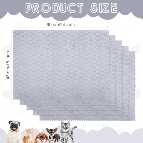 SmoothNovelty 5 Pcs Waterproof Guinea Pig Blankets Washable Small Animal Pad Pee Pet Blanket Sleep Bedding Mats Absorbent Guinea Pig Cage Liner Reusable Pet Sleep Pad(Gray,18" X 24",Waffle) - color: Gray, size: 18" X 24", style: Waffle