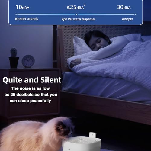 Cat Water Fountain, 2.5L Cat Fountain, Super Silent Pet Water Fountain, Water Dispenser with Smart Pump for Cats, Dogs, Multiple Pets White - color: White