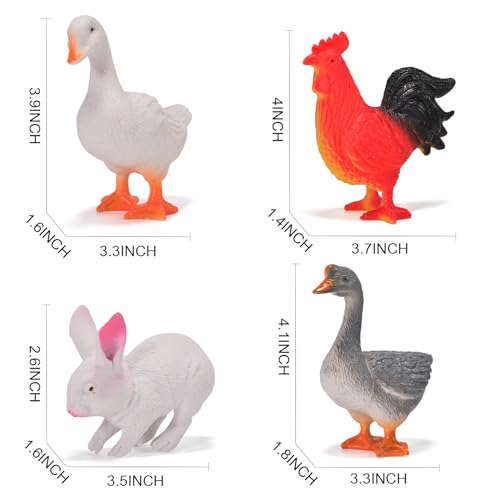 12 Pack Large Farm Animals Toys for Kids 3-5 Year Old Toddlers 1-3 Educational Realistic Plastic Farm Animal Figures 4-6 Inch for Boys Girls, Birthday, Classroom Learning