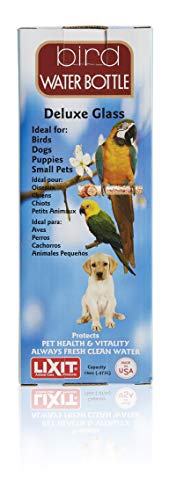 Lixit Glass Tube Water Bottle for Birds, Dogs, and Small Pets, Medium Tube, 16 Oz - size: 16 oz Medium Tube