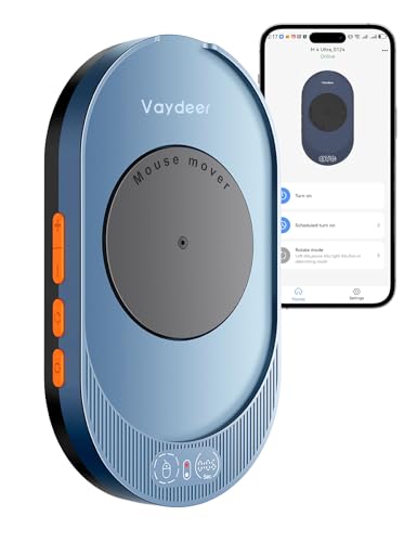 Vaydeer M4 Utra Mouse Mover with APP, Undetectable Mouse Jiggler Device with Remote Control and Timer Function, Driver-Free Shaker Wiggler Mouse Movement Simulation for Computer Awakening - color: Navy Blue, style: App + Button Control