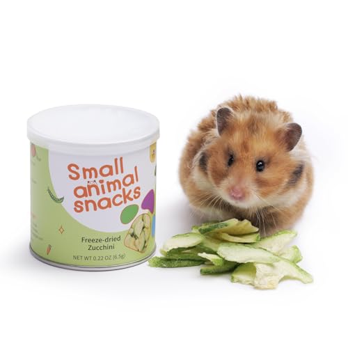 Niteangel Hamster Snack & Treats Toy: Freeze-Dried Zucchini & No Additive | Delivers Essential Vitamins & Minerals- Small Animal Natural Treat for Dwarf Syrian Hamsters Gerbils Mice Degus or Small Pets