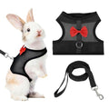 Rabbit Harness and Leash, Small Pet Cute Vest Harness Leash Soft Adjustable Buckle Breathable Mesh (L, Black) for Bunny Kitten Small Pig Puppies Camping Hiking Training - color: Black, size: L