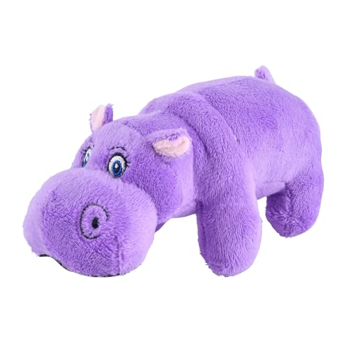 Jeffers Pet Plush Dog Toy with Squeaker, 6 inch - Hippo Jr. Lavender - color: Purple Hippo