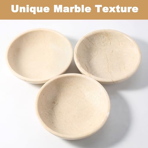 Karibiber Natural Marble Cat Bowl, Weighted 1.5lb Cat Food Bowl for Cat and Small Dog, Small Animal Pet Food Dish Non-Slip, Shallow Dish for Whisker Fatigue Relief, Premium Beige Stone for Home Decor - color: Beige