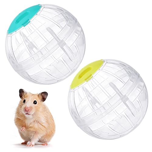 2 Pieces Hamster Ball Hamster Exercise Ball 5.7 Inch Guinea Pigs Running Balls Transparent Plastic Hamsters Wheel for Mini Dwarf Rabbits Small Pets to Reduce Boredom and Increase Activity