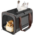 GAPZER Large Cat Carrier Soft, Collapsible Travel Pet Carry Bag, Small Dogs | Large Kitty Cat 20 lbs Maine Coon, Top Load Transport Small Puppy Dog Kennel, Yorkie Little Dog 10lbs, Ventilation Brown - color: Dark Grey-Brown