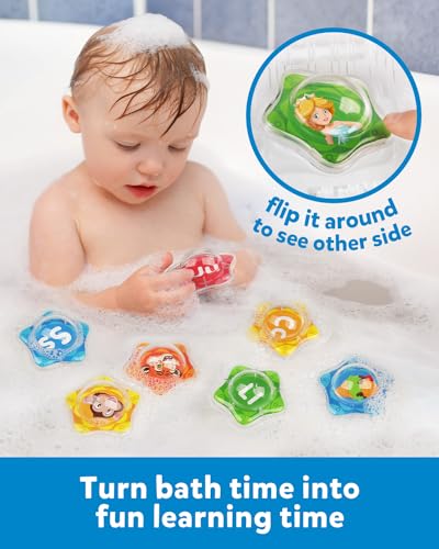 Coogam Starfish Floating Bath Toys, 26pcs Bathtub Alphabet Letters Set, Montessori Educational Water Pool Toy Learning Activities Shower Toy Gift for Preschool Years Old Toddlers