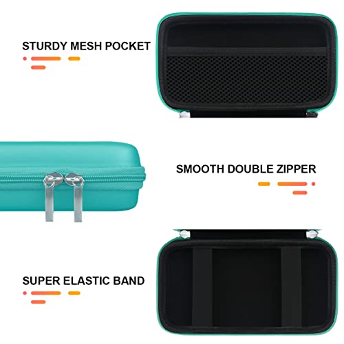 BOVKE PU Hard Travel Case for MacBook Air Pro Power Adapter Apple MagSafe 2 USB-C Charger, Extra Room for USB C Hub, Type C Hub, USB C Hub Multiport Adapter, Magic Mouse, Charging Cable, Turquoise - color: AA_Turquoise