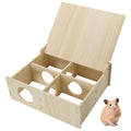 Hamster and Mouse Wooden Tunnel Cage Secret Peep Shed Waterproof | Chamber Hideout & Tunnel Exploring Toys Easy to install