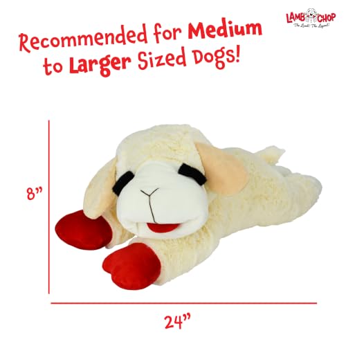 Multipet Lamb Chop Dog Plush Toy - Squeaky Toy for All Dogs - Extra Soft Plush - Stuffed Animal for Cuddling & Playing - Jumbo (24", Cream) - size: 24" Jumbo, style: White