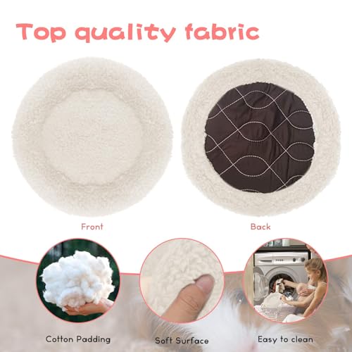 BWOGUE Hamster Bed, Round Velvet Sleep Pad for Guinea Pigs and Rats, 8.7 in | Round Mat for Small Pets, Soft Velvet Comfort, Machine Washable, Cage and Home Use, Hamsters Guinea Pigs - color: White