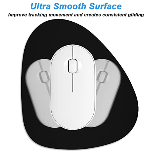 Rimilak Small Mouse Pad 6 x 7 Inch, Irregular Mini Mousepad, Black | Non-Slip Rubber Base, Waterproof Compact Mouse Mat for Laptop Computer Wireless Mouse Keyboard Home Office Travel - color: Black, size: 7L x 6W inches