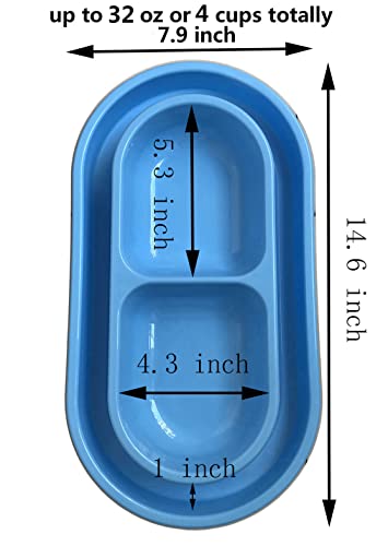 Ant Proof No Spill Cat Dog Pet Bowl 32 Oz Spill Proof Food Water Bowls Dish for Small to Medium Size Dogs Cats by With You6688