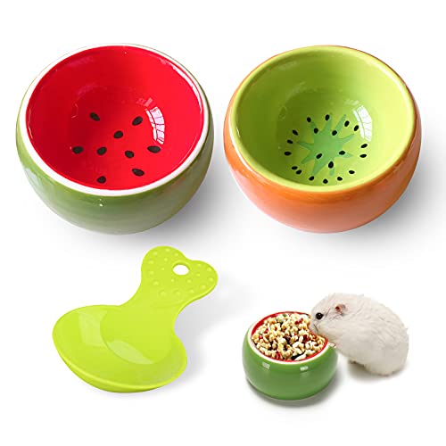 2 Pack Hamster Bowl Ceramic Prevent Chewing Feeding Bowl Water Food Dish | for Small Animal Guinea Pig Syrian Hamster Rabbit Gerbil Chichilla Hedgehog Sugar Glider Rat