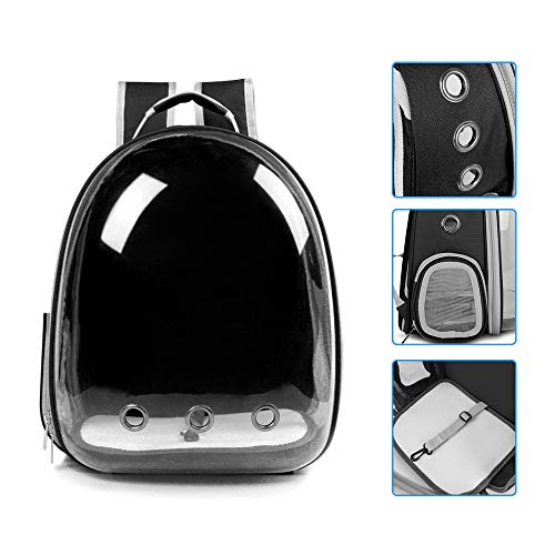 Cat Backpack Carrier, Pet Backpack, Breathable Cat Dog Space Capsule Backpack, Airline-Approved for Small Cats Dogs Birds Bunny Travel Hiking - color: BUBBLE-BK