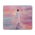 Pink Christian Jesus Walking on the Water Mouse Pad, Christian Jesus Gifts Mouse Pads Mousepad for Desk Office Computers Laptop, Religious Office Supplies Desk Accessories, 9.5x7.9 Inch - color: 03Child