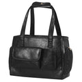 Dog Carrier Purse, Fashion Leather Pet Carrier Bag, Airline Approved Soft Sided Cat Travel Tote Bag with Pockets Black - color: Black