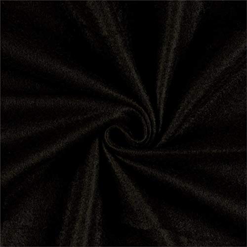 Polar Fleece Solid Black, Fabric by the Yard - color: Black