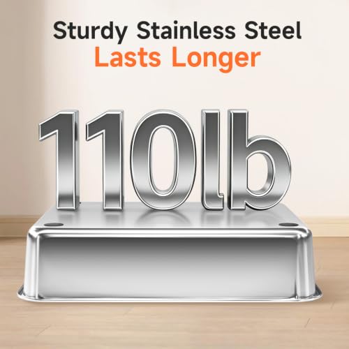 Stainless Steel Cat Litter Box for Small Cats, Odor Free Metal Litter Box | High Sides Lid Open Top Low Entry Litter Pan Easy Cleaning Kitty Cat Box Anti-Urine Leakage Non-Sticky Include Scoop - color: Light Grey S