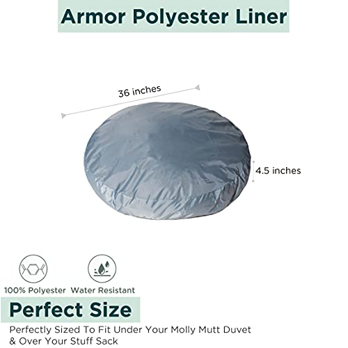 Molly Mutt Water-Resistant Dog Bed Liner, Nylon Bed Liner For Dogs, Easy To Clean, Gray, Round, 36”x36”x4.75” - size: 36" x 4.75" Round