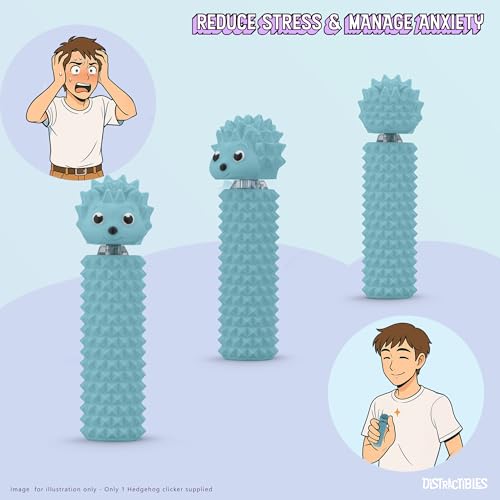 Hedgy - The Hedgehog Sensory Pain Stim Fidget Clicker, Spike Textured for Stress Relief, Focus and Concentration (Blue) - color: Blue