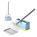 Metal Cat Litter Scoop with Holder Stainless Steel Kitten Poop Scooper, 17.5" Heavy Duty Pet Poop Sifter for Cat Box, Long Handle Large Waste Shovel, Fast Sifting Big Clumps, Solid & Durable - size: stainless steel
