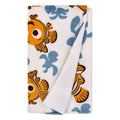 Disney Finding Nemo Orange, Teal, and White Sea Turtles Super Soft Sherpa Baby Blanket - color: Finding Nemo Orange, Teal, and White