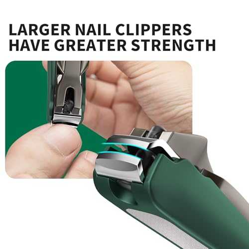 Nail Clippers for Men with Catcher, 2-Pack Large & Small Anti-Splash Nail Clippers for Fingernails & Toenails, Sharp Stainless Steel Heavy-Duty Self-Collecting Nail Cutter for Men Women - style: Big & Small