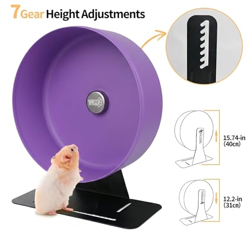 11.8" Aluminum Alloy Silent Hamster Exercise Wheel | Noiseless Running Wheel for Syrian Hamsters, Fancy Rat, Hedgehogs and Small Pets (Base-Black) - color: Purple