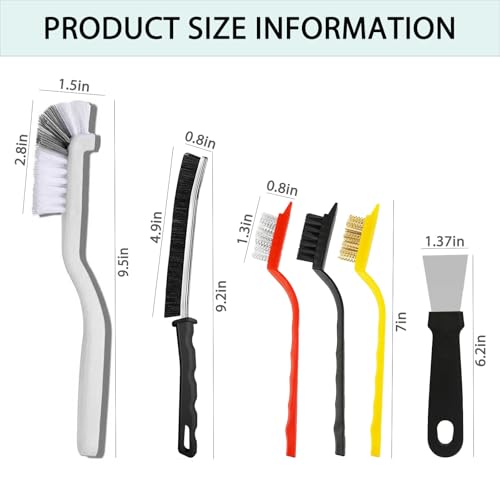 Crevice Cleaning Brush Set, Multi-Purpose Hard Bristle Brushes for Deep Cleaning Kitchen, Bathroom, Grout, Sink, Cup, Teapot, Bottle, Blender, Corners, Tight Spaces & More (12)