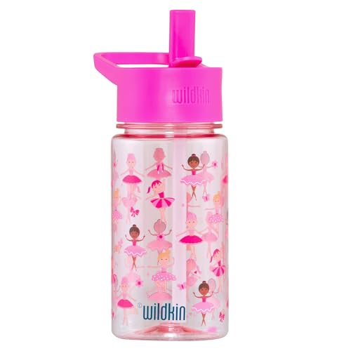 Wildkin 16 oz Kids Tritan Water Bottle with Leakproof Straw Lid, Ballerina | Lightweight Tritan, dishwasher safe, straw lid helps prevent leaks when closed, easy for little hands, ages 3+ - color: Ballerina, size: 16 Ounces