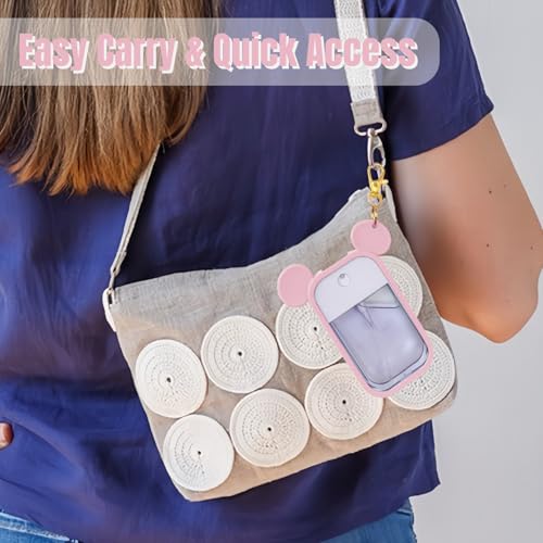 Mouse Design Silicone Case Compatible with Touchland Hand Sanitizer Spray 1 fl oz, Silicone Protective Case Holder with Keychain for Power Mist and Glow Mist, Pink - color: Pink
