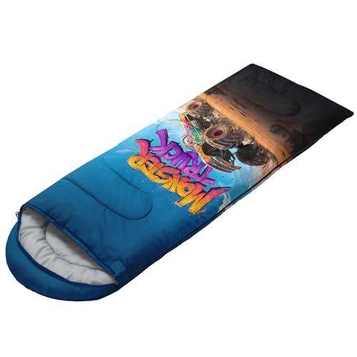 AILONEN Cartoon Car Sleeping Bags,Lightweight & Waterproof,3 Season Warm & Cool Weather,Cute Stars Printed Vehicles Transportation Sleeping Bags for Boys,Kids,Adults Travelling,Outdoors - color: C131