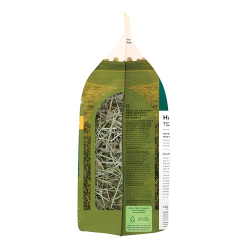 Oxbow Western Timothy & Orchard Grass Hay Blends for Small Pets, High-Fiber, Hand-Sorted Rabbit & Guinea Pig Hay, All Natural Grass Blend for Chinchillas, Bunnies & Guinea Pigs, Made in USA, 15 oz | Oxbow Timothy Hay, Bunny Hay For Rabbits, Guinea Pigs, B