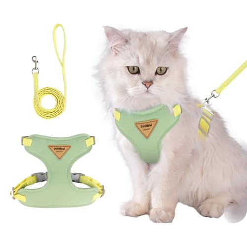wanheart Cat Harness and Leash Set Escape-Proof Adjustable cat Leash and Harness Combo Suitable for All cat Breeds (Green, XL) - size: XL