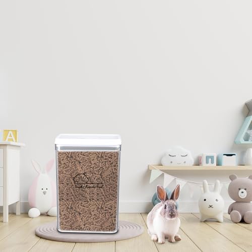 Pet Treat Storage Container,Clear Airtight Food Container One Button Opening Food Containers,with Handled Lid and Measuring Spoon Clear,for Storage Hamster Sand,Rabbit Food,Rabbit Nuggets Etc