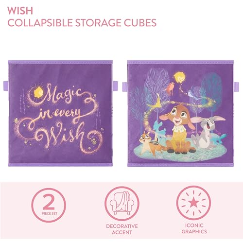 Disney Wish Set of Two Spacious Collapsible Storage Cubes, 10"x10" - color: Wish