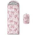 QOOMO Camping Sleeping Bags,3 Season Warm & Cool Weather,Lightweight,Waterproof Sleeping Bags for Adults & Kids,Traveling,and Outdoors,Camping Gear Equipment - color: Pink Bow 7