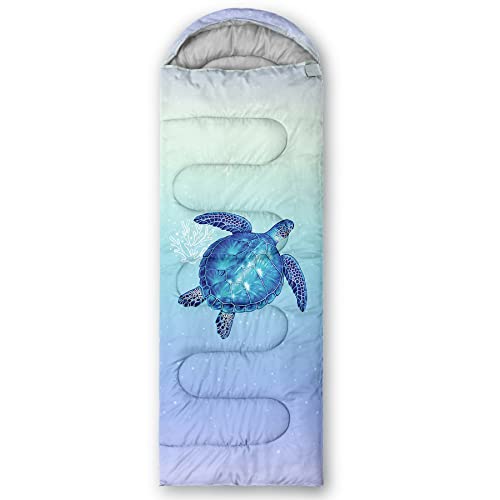 QOOMO Camping Sleeping Bags,3 Season Warm & Cool Weather,Lightweight,Waterproof Sleeping Bags for Adults & Kids,Traveling,and Outdoors,Camping Gear Equipment - color: Turtle 9