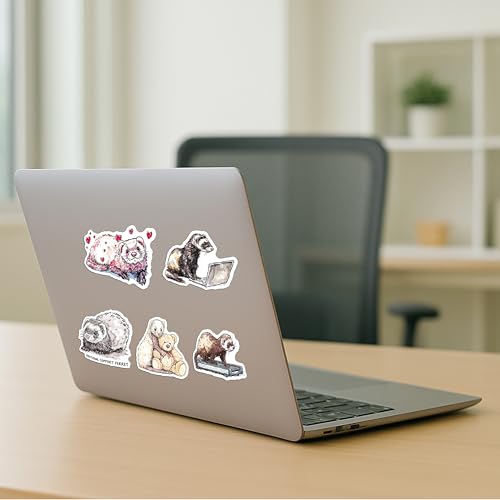 100 PCS Ferret Stickers Pack – Waterproof Vinyl Decals for Water Bottles, Laptops, Phones, Notebook, Cars – Cool Vibrant Graphics for Ferret Enthusiast - color: Ferret