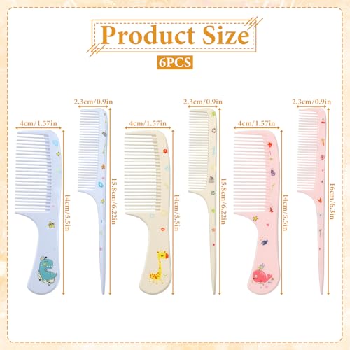 6Pcs Kids Hair Comb Set, Baby Hair Brush for Girls Boys | Cute Hairs Comb Toddler Hairs Comb Mini Comb Rat Tail Hairs Styling for Toddler Child's Hair Travel
