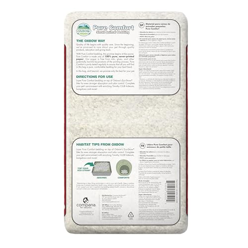 Oxbow Small Animal Bedding, Hamster, Guinea Pig, Rabbit, White, USA, 36 Liter (Pack of 6) - color: White, size: 36 Liter (Pack of 6)