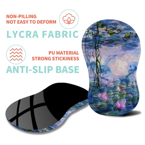 Ergonomic Mouse Pad Wrist Support with Memory Foam Massage Bulge, Carpal Tunnel Pain Relief Mousepad Wrist Rest for Mouse(12x8 inch, Lotus Pond) - color: Kg035-lotus Pond
