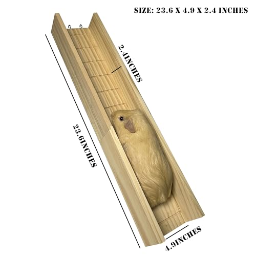 Guinea Pig Cage Bridge, Small Animal Wooden Ladder Ramp, Guinea Pig Cage Accessories Second Floor Link Bridge for Guinea Pigs, Ferrets, Hamsters (60CM/23.6IN) - size: 23.6 IN