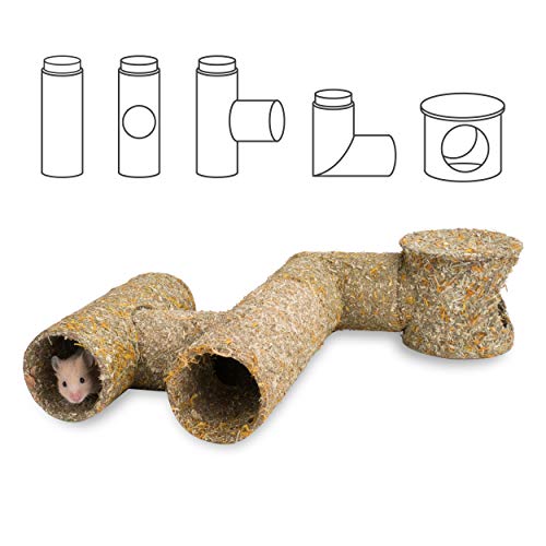 Niteangel Creative & Composable Hamster Tunnel - DIY & Build Unique Tube Burrow as Hideout for Small Sized Animals Like Hamsters Mouse Gerbils Mice (Tunnel) - size: Tunnel