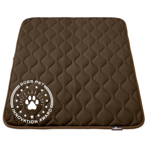 Paw Inspired Washable Padded Crate Mats for Dogs, Dark Brown, 41x28 Inch | Fits 42-inch Kennels, Leakproof, Waterproof Bottom, Plush Dog Pad, Pet Bed - color: Dark Brown, size: 42 Inch